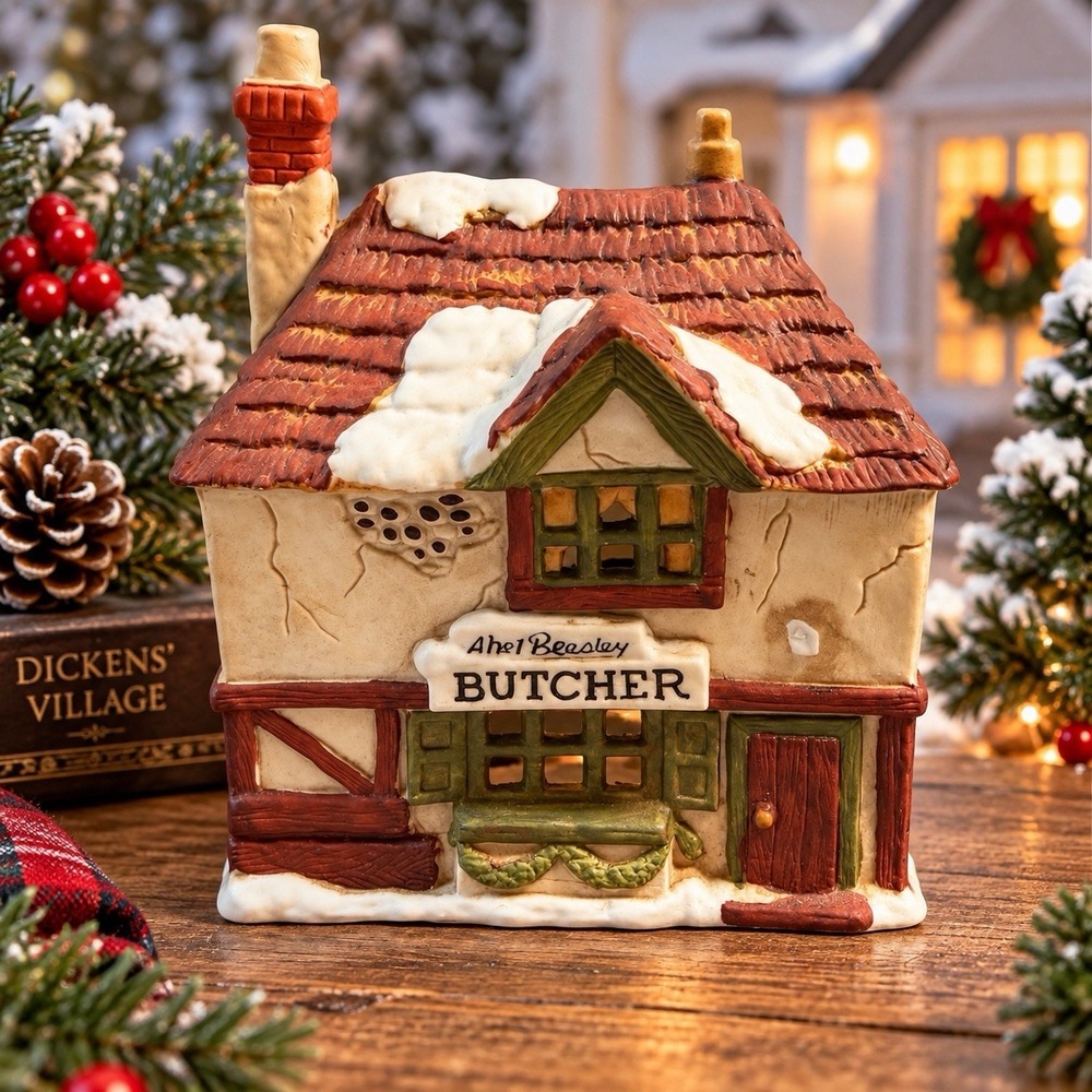 Dept 56 Dickens Village Abel Beesley Butcher 1984 Retired Vintage Christmas